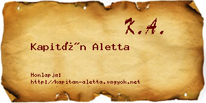 Kapitán Aletta névjegykártya